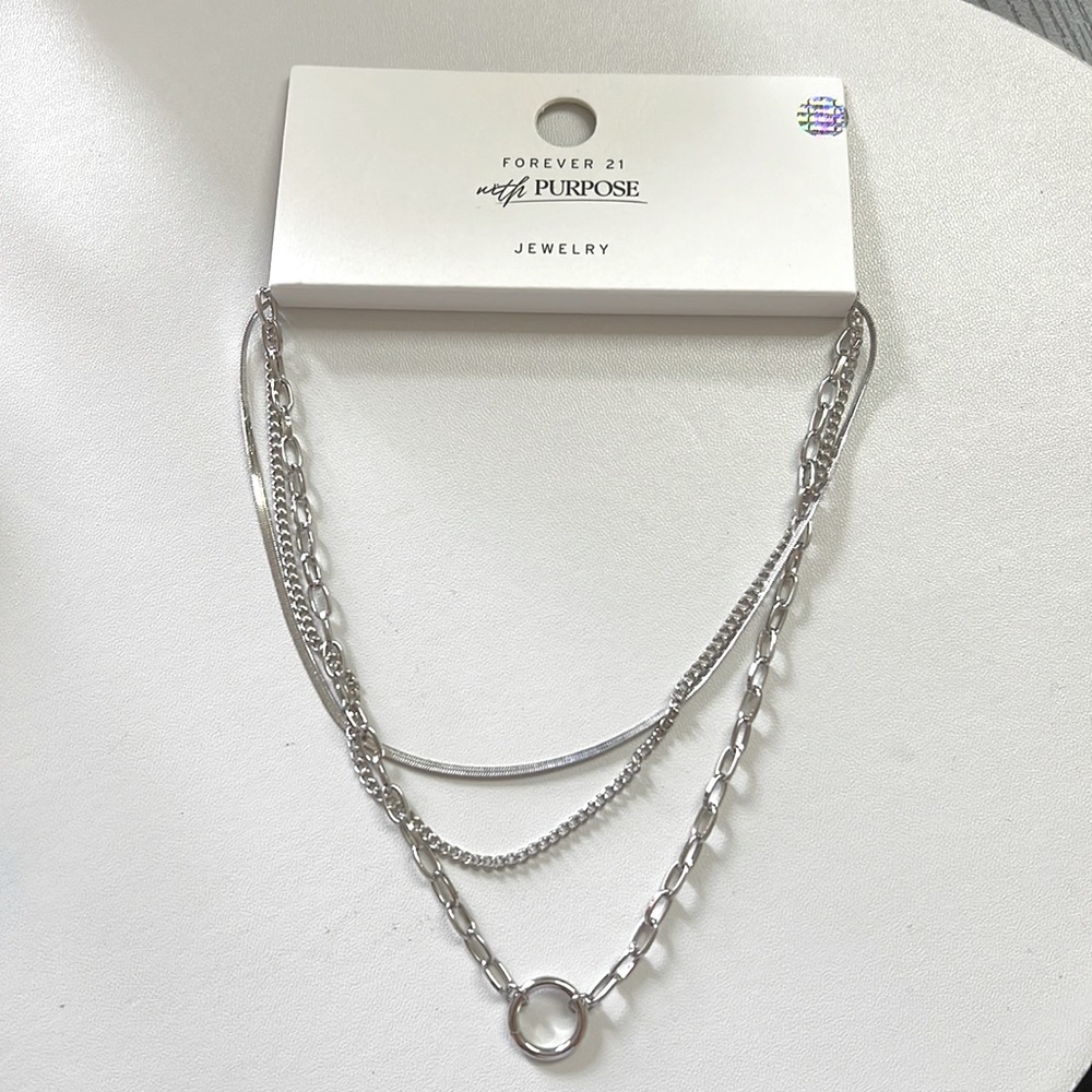 FOREVER 21 - 3 Silver Chain Necklaces